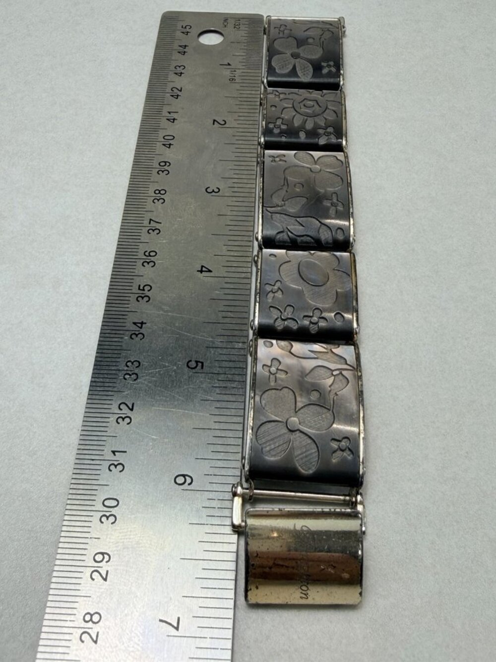 BRIGHTON MISTY MEADOW Floral Flower Gray Silver Plated BRACELET  Size 6.5" - Picture 6 of 9